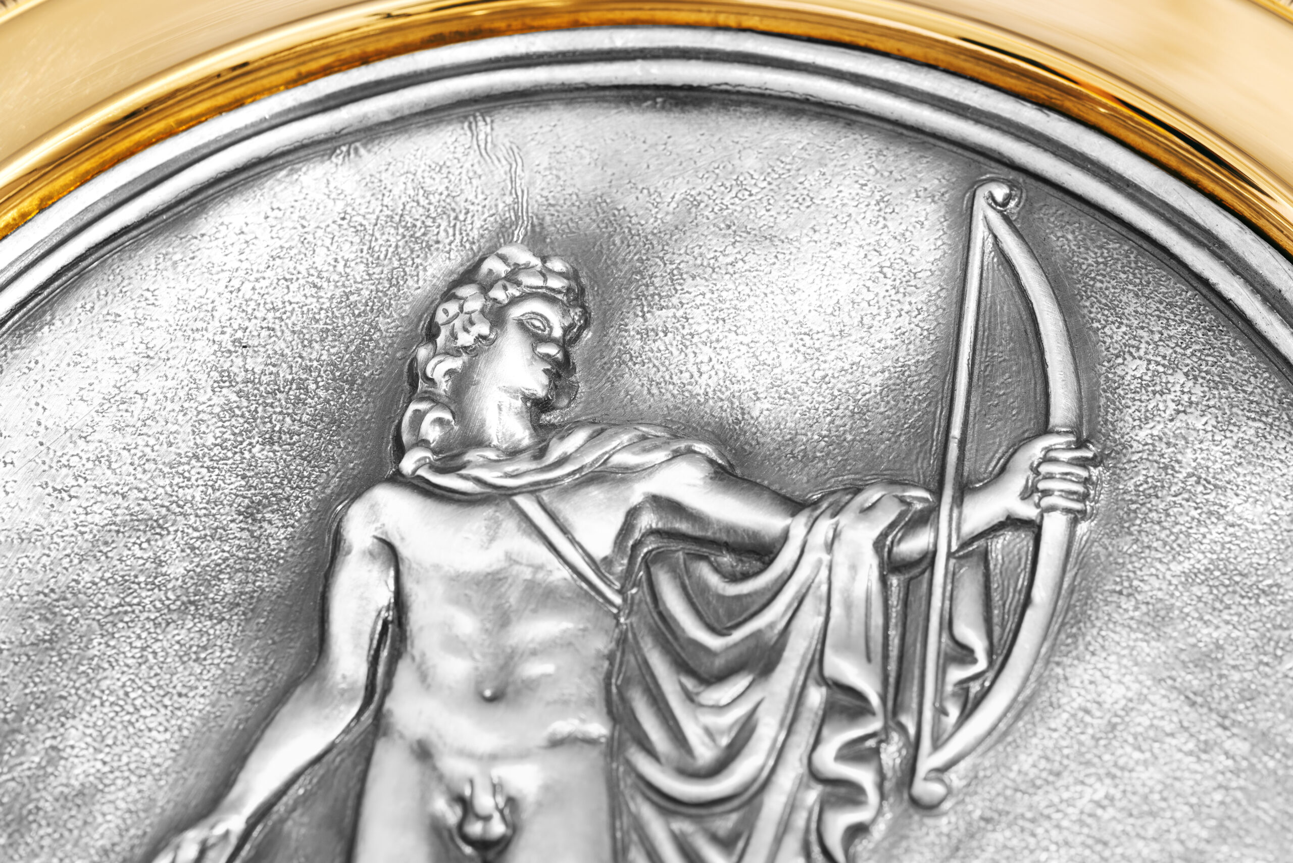 Ορειχάλκινο(μπρούτζινο) μπολ με αργυρό νόμισμα "Θεός Απόλλων "
